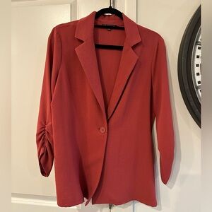 Adrianna Papell Women's Rust Sheer Blazer